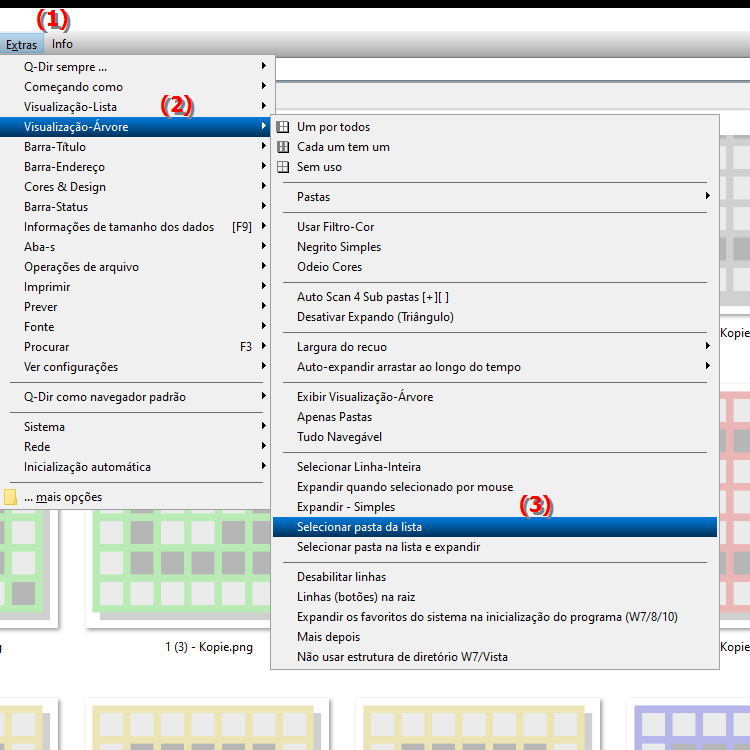 Como posso destacar automaticamente uma pasta na exibição de lista na estrutura de diretórios do File Explorer